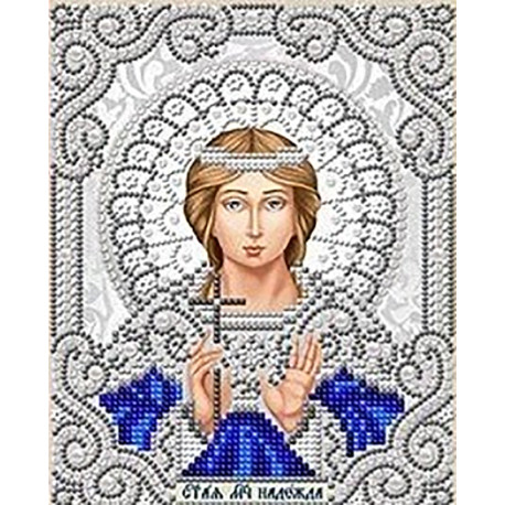  Святая Надежда в жемчуге и серебре Канва с рисунком для вышивки Благовест ЖС-5025