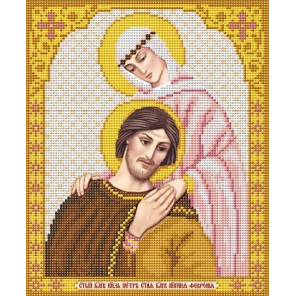  Святые Петр и Феврония Канва с рисунком для вышивки Благовест И-4053