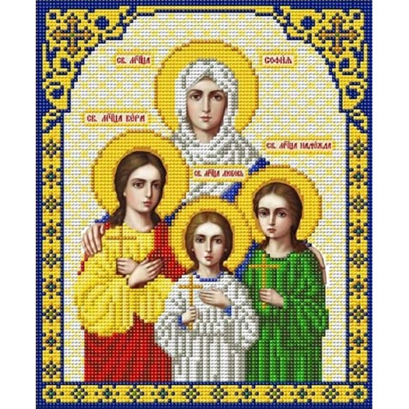  Святые Вера, Надежда, Любовь и мать их София Канва с рисунком для вышивки Благовест И-4056