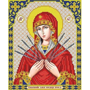  Богородица Семистрельная Канва с рисунком для вышивки Благовест И-4087