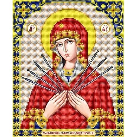  Богородица Семистрельная Канва с рисунком для вышивки Благовест И-4087