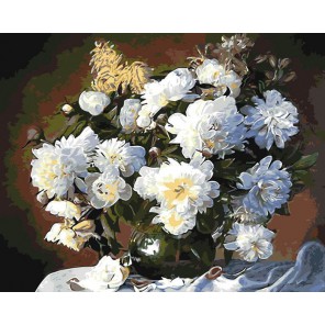 Белый букет Раскраска картина по номерам акриловыми красками на холсте Menglei