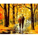 Пара в осеннем лесу Раскраска картина по номерам на холсте Menglei 