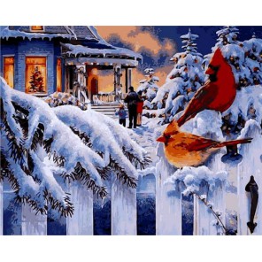 Рождественский вечер Раскраска картина по номерам акриловыми красками на холсте Menglei