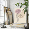 Портрет девушки с розой Абстракция Интерьерная 75х100 Раскраска картина по номерам на холсте