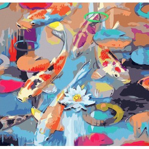 Радужные рыбки Раскраска картина по номерам акриловыми красками Color Kit
