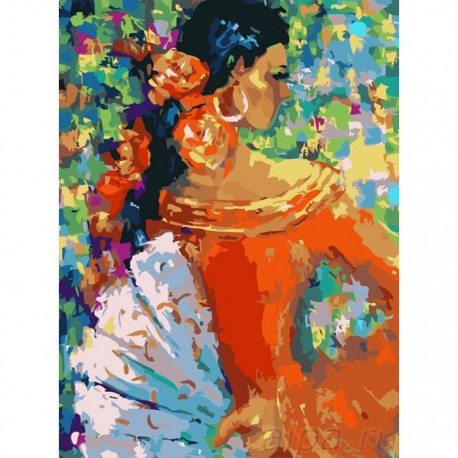 Фламенко Раскраска картина по номерам акриловыми красками Color Kit