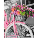 Розовый велосипед Раскраска картина по номерам на холсте