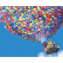 Домик на воздушных шариках Раскраска по номерам на холсте Menglei