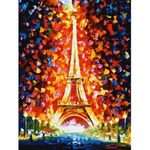 Париж - огни Эйфелевой башни Раскраска картина по номерам акриловыми красками на картоне Белоснежка