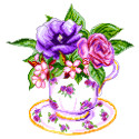 Роза в чашке Канва с рисунком для вышивания Матренин Посад