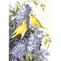 Сирень и птицы Раскраска картина по номерам на холсте Menglei