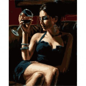 Девушка с бокалом Раскраска картина по номерам акриловыми красками на холсте Menglei