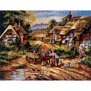  Село Канва жесткая с рисунком для вышивки Gobelin L 10.533