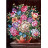  Букет цветов на темном фоне Канва жесткая с рисунком для вышивки Gobelin L 40.113