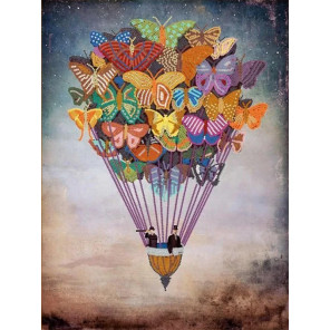  Воздушные бабочки Канва с рисунком для вышивки бисером Конек 8407