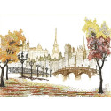 Осень в Париже Канва с рисунком для вышивки бисером Конек
