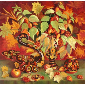  Осенний натюрморт Канва с рисунком для вышивки бисером Конек 8416