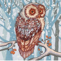 Снежная сова Канва с рисунком для вышивки бисером Конек