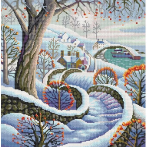  Зимняя дорожка Канва с рисунком для вышивки бисером Конек 9982
