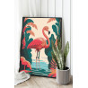 Фламинго на рассвете 75х100 Раскраска картина по номерам на холсте с неоновой краской