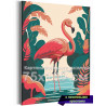 Фламинго на рассвете 75х100 Раскраска картина по номерам на холсте с неоновой краской
