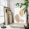 Листья пальмы Коллекция Line Абстракция Букет Интерьерная 60х80 Раскраска картина по номерам на холсте