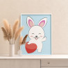 Милый кролик с сердцем Заяц Зайка Символ года Для детей Детские Животные Раскраска картина по номерам на холсте