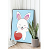 Милый кролик с сердцем Заяц Зайка Символ года Для детей Детские Животные 60х80 Раскраска картина по номерам на холсте