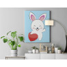 Милый кролик с сердцем Заяц Зайка Символ года Для детей Детские Животные 75х100 Раскраска картина по номерам на холсте