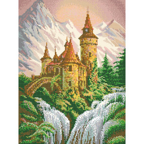  Замок в горах Канва с рисунком для вышивания Конек 7834
