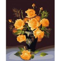 Букет желтых роз Раскраска картина по номерам на холсте Белоснежка