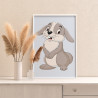 Серый заяц Животные Кролик Для детей Детские Для мальчиков Для девочек Легкая Маленькая Раскраска картина по номерам на холсте