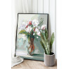 Натюрморт с нежными тюльпанами Цветы в вазе Букет Маме Интерьерная 80х100 Раскраска картина по номерам на холсте