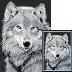 Серый волк Алмазная мозаика вышивка Гранни | Алмазная мозаика купить