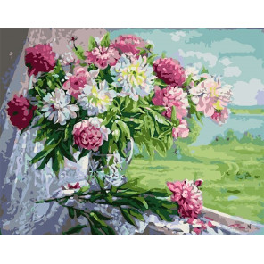Количество цветов и сложность Пионы и хризантемы Раскраска картина по номерам на холсте ZX 22128