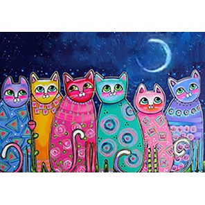 Разноцветные коты Алмазная мозаика вышивка Гранни | Алмазная вышивка купить