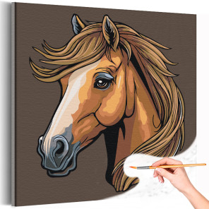 Любимая лошадь Животные Конь Для детей Детская Для девочек Для мальчика Раскраска картина по номерам на холсте