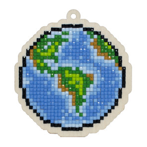 Планета Земля Алмазная мозаика подвеска Гранни Wood Wp0288