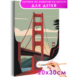 Золотые ворота Сан-Франциско Раскраска картина по номерам на холсте