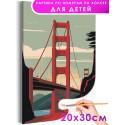 Золотые ворота Сан-Франциско Мост Пейзаж Природа Маленькая Раскраска картина по номерам на холсте