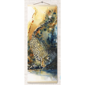  Леопард Панно Раскраска картина по номерам на цветном холсте Molly KHS0024
