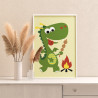Дракон с шашлыком Животные Динозавр Раскраска картина по номерам на холсте
