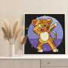 Танцующий тигренок Тигр Животные Раскраска картина по номерам на холсте