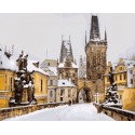 Карлов мост зимой, Прага Раскраска картина по номерам на холсте