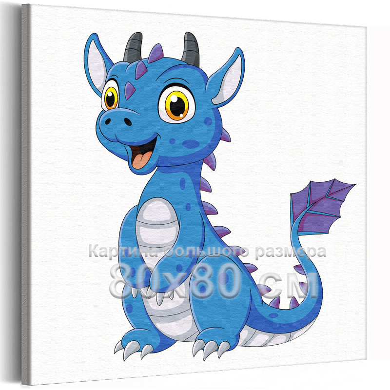 Иллюстрация синего дракона, который держит кадр взять