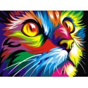 Радужный кот Ваю Ромдони Раскраска картина по номерам на холсте