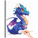 Фиолетовый дракон с крыльями Животные Динозавр Для детей Детская Для девочек Для мальчиков Раскраска картина по номерам на холсте