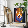 Корги в бандане Животные Пес Собаки 80х100 Раскраска картина по номерам на холсте