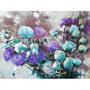 121-AS Ноктюрн с розами Раскраска картина по номерам акриловыми красками на холсте Белоснежка